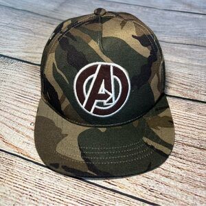 Avengers Marvel One Size Camouflage Snap Back‎ Hat Green Camo Hulk Cap